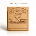 Fichier CNC & impression 3D atelier de menuiserie, scie, ciseaux à bois et établi, haute qualité relief STL