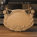 Fichier CNC & impression 3D enseigne décoration tir à l’arc, flèches, cible, STL très haute qualité