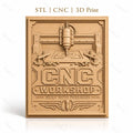 Fichier CNC & impression 3D atelier CNC, fraiseuse, machine à bois, haute qualité relief STL