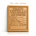 Fichier CNC & impression 3D vétéran fier, aigle, drapeau américain, étoiles, haute qualité relief STL