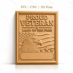 Fichier CNC & impression 3D vétéran fier, aigle, drapeau américain, étoiles, haute qualité relief STL