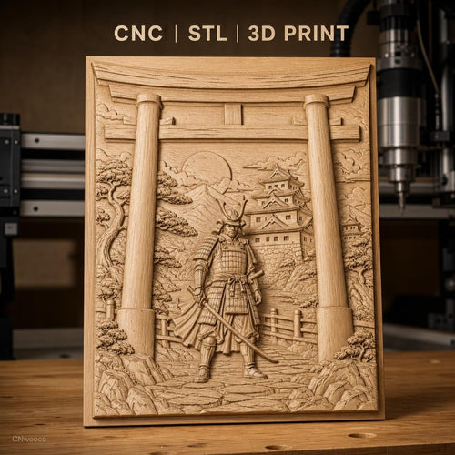 Fichier CNC & impression 3D samouraï, torii, château japonais, haute qualité relief STL