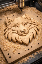 Fichier CNC tête de loup, bas-relief bois animal sauvage, décoration murale nature, sculpture bois, modèle gravure 3D STL