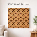 Fichier CNC panneau texture bois écaille (scallop) – bas-relief motif pour sculpture bois, design porte de meuble et décoration murale STL