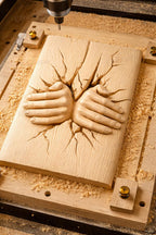 CNC-Datei Hände durch Holz – 3D-Basrelief für Holzschnitzerei, Wanddekoration und Geschenkidee STL
