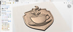 Fichier CNC tasse café bois, bas-relief coffee lover, décoration murale bar rustique, cadeau café, modèle gravure 3D STL