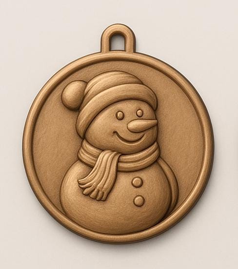 CNC-Datei Weihnachtsdekoration – 3D-Ornament-Relief für Holzschnitzerei, kompatibel mit VCarve Aspire, crv3d crv STL