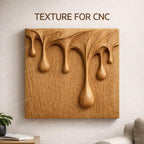 Fichier CNC panneau texture bois gouttes d’eau – bas-relief motif fluide abstrait pour sculpture bois, design meuble ,décoration murale STL