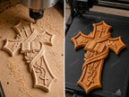 Fichier CNC & impression 3D – croix chrétienne en bas-relief 3D, modèle STL pour sculpture bois et décoration murale
