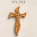 Fichier CNC & impression 3D croix en bois – bas-relief chrétien pour sculpture bois, décoration murale rustique STL
