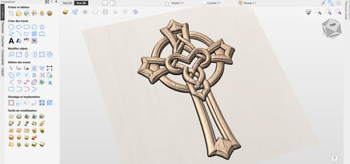 Fichier CNC & impression 3D – croix chrétienne en bas-relief 3D, modèle STL pour sculpture bois et décoration murale