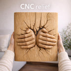 CNC-Datei Hände durch Holz – 3D-Basrelief für Holzschnitzerei, Wanddekoration und Geschenkidee STL