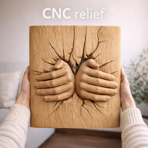 Fichier CNC mains traversant le bois – bas-relief 3D pour sculpture bois, décoration murale et idée cadeau STL