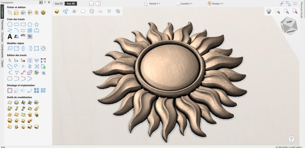 CNC Datei Sonne – 3D Solar-Basrelief für Holzskulptur, Wanddekoration STL