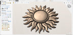 CNC Datei Sonne – 3D Solar-Basrelief für Holzskulptur, Wanddekoration STL