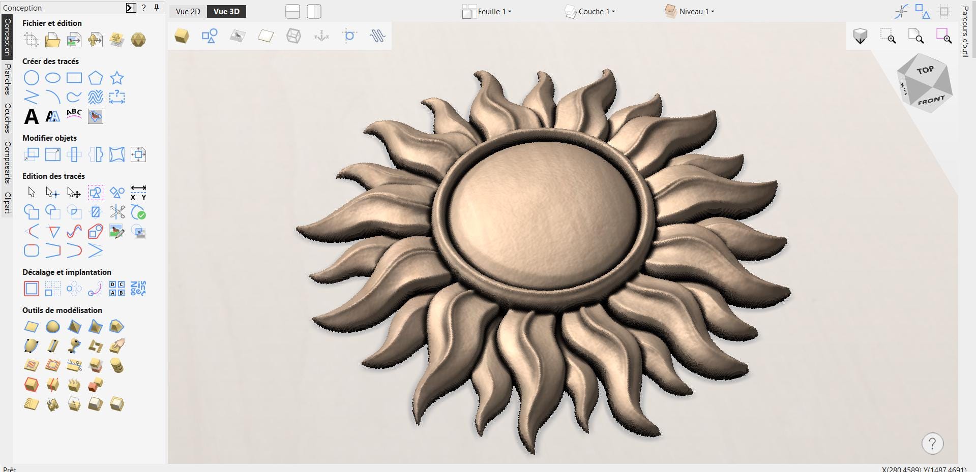 CNC Datei Sonne – 3D Solar-Basrelief für Holzskulptur, Wanddekoration STL