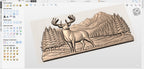 CNC-Datei, Wildtiere-Packung mit 5 Tieren, Wolf, Adler, Hirsch, Elch, rustikales Holz-Flachrelief, Wanddekoration, 3D-STL-Gravurmodell