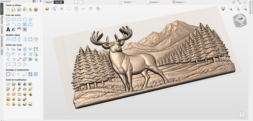 Fichier CNC pack 5 animaux sauvage, loup aigle cerf élan, bas-relief bois rustique, décoration murale, modèle gravure 3D STL