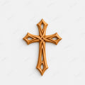 Fichier CNC & impression 3D – croix chrétienne en bas-relief 3D, modèle STL pour sculpture bois et décoration murale