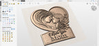 CNC- und 3D-Druckdatei Blumenherz Rosen – Holz-Basrelief als Muttertagsgeschenk, Wanddekoration STL