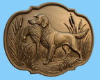 CNC & impression 3D chien de chasse rapportant un faisan, fichier STL très haute qualité
