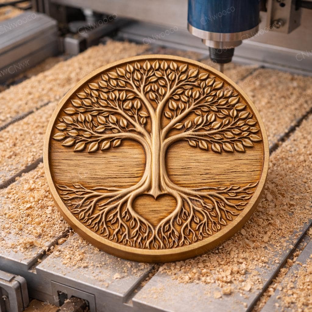 CNC-Datei „Baum des Lebens“ – spirituelles Basrelief für Holzskulpturen, STL-Wanddekoration