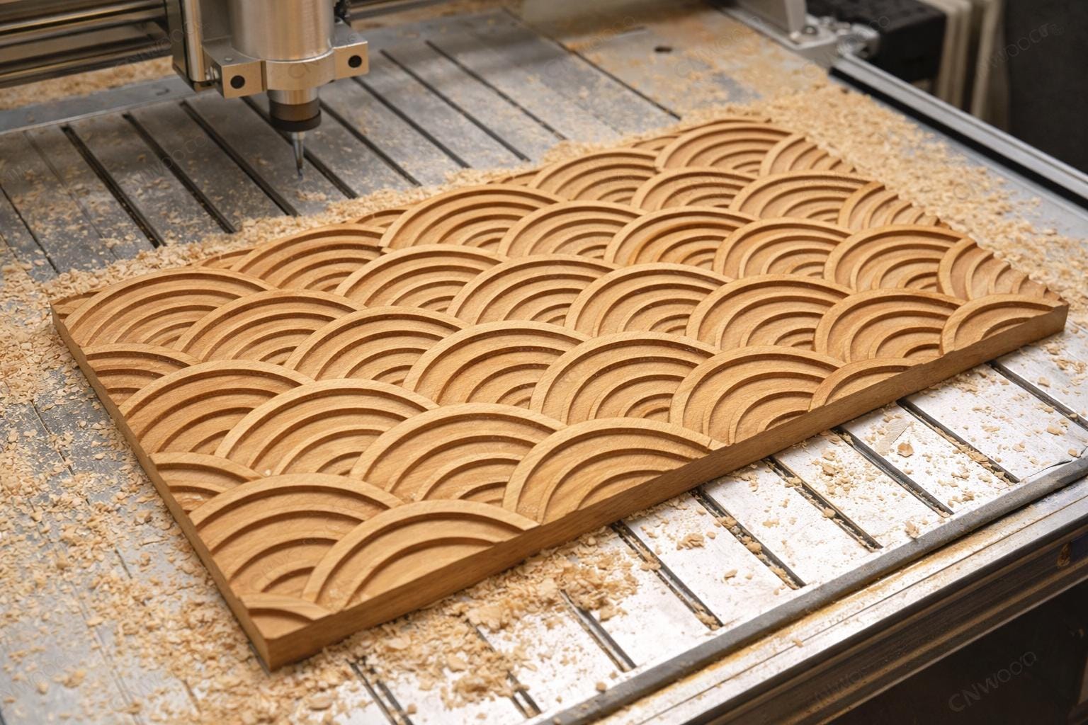 Fichier CNC panneau texture bois vague seamless – bas-relief pour sculpture bois, design porte de meuble et panneau mural STL