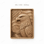 CNC & impression 3D aigle patriotique, fichier STL très haute qualité