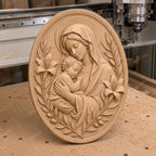 CNC & impression 3D relief Vierge Marie avec enfant Jésus, décoration catholique, fichier STL très haute qualité