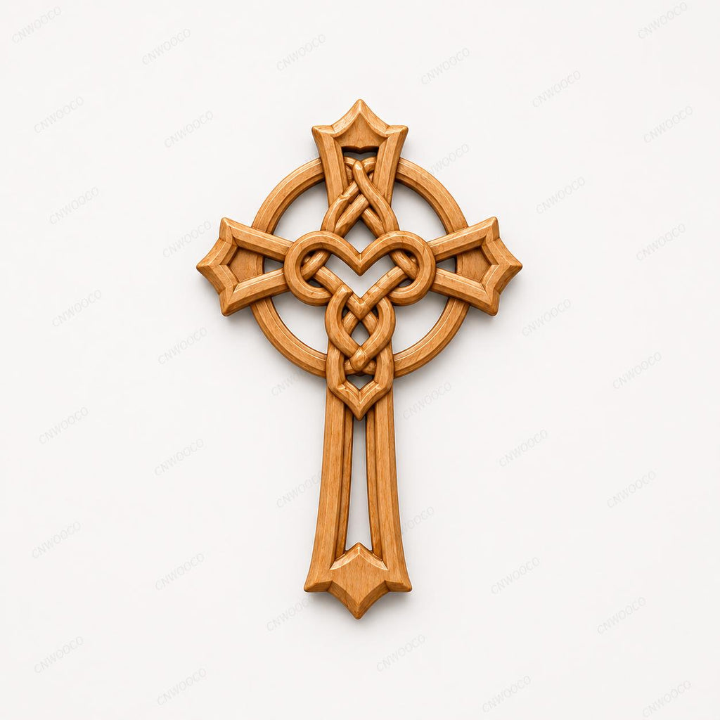 Fichier CNC & impression 3D – croix chrétienne en bas-relief 3D, modèle STL pour sculpture bois et décoration murale
