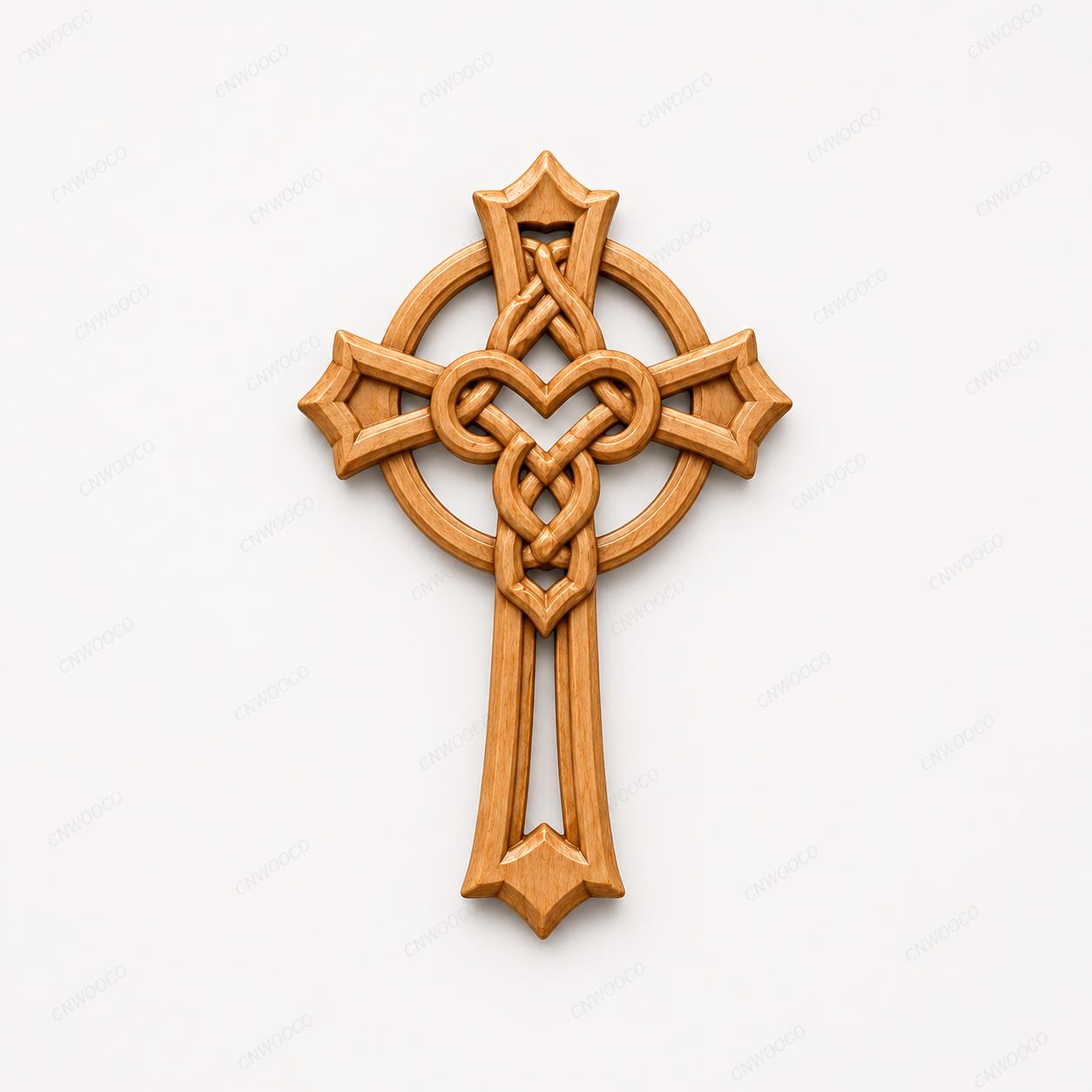 Fichier CNC & impression 3D – croix chrétienne en bas-relief 3D, modèle STL pour sculpture bois et décoration murale