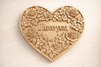 Fichier CNC & impression 3D cœur "I Love You" floral – bas-relief romantique pour sculpture bois, décoration murale STL