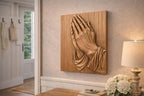 Fichier CNC & impression 3D mains en prière – bas-relief chrétien pour sculpture bois, décoration murale religieuse STL