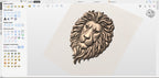Fichier CNC & impression 3D tête de lion – bas-relief puissant pour sculpture bois, décoration murale STL