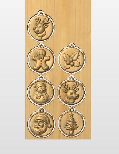 Fichier CNC décoration de Noël – bas-relief ornement 3D pour sculpture bois, compatible VCarve Aspire, crv3d crv STL