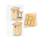 Fichier CNC lot 2 nichoirs oiseaux, modèles 3D décor jardin, digital download, fichiers dxf svg ai pdf crv crv3d