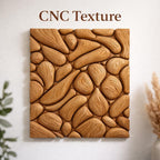 Fichier CNC panneau texture bois galets organiques – bas-relief motif pour sculpture bois, design surface décorative et panneau mural STL