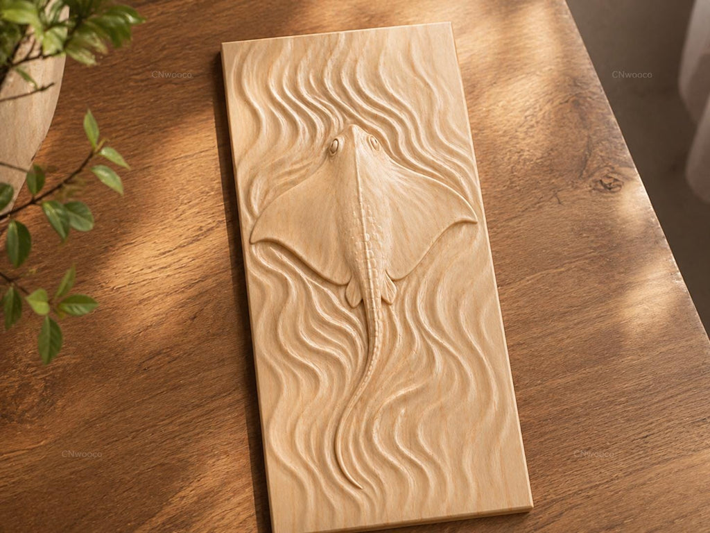 Fichier CNC pack 5 animaux – bas-reliefs crocodile tortue raie hippopotame carpe koï pour sculpture bois, modèles 3D STL