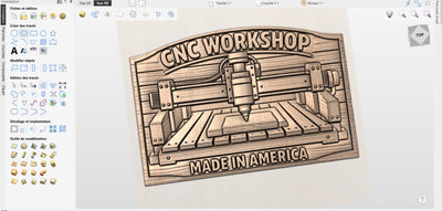 Fichier CNC panneau atelier Made in America – bas-relief bois pour sculpture CNC, décoration murale workshop STL