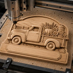 CNC- & 3D-Druck Vintage Herbst Relief Pickup, Bauernhaus-Datei für Holzgravur, hochwertige STL, anpassbar