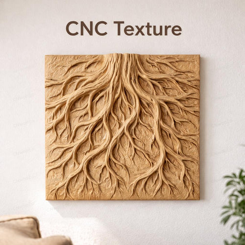 Fichier CNC panneau texture bois racines organiques, bas-relief naturel décoratif, décoration murale, surface bois sculptée, gravure 3D STL