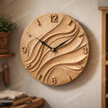 Fichier CNC horloge design abstrait – bas-relief bois 3D pour sculpture CNC, décoration murale moderne STL