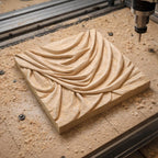 Fichier CNC panneau texture bois – bas-relief style tissu capitonné pour sculpture bois, motif décoratif meuble et porte STL