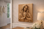 Fichier CNC & impression 3D Vierge Marie en prière – bas-relief Madonna pour sculpture bois, décoration murale chrétienne STL