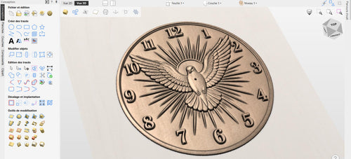 Fichier CNC horloge chrétienne – bas-relief religieux pour sculpture bois, décoration murale église STL