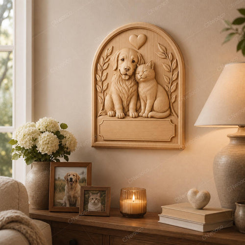CNC & impression 3D plaque chien et chat à personnaliser, fichier STL très haute qualité