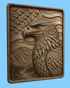 CNC & impression 3D aigle patriotique, fichier STL très haute qualité