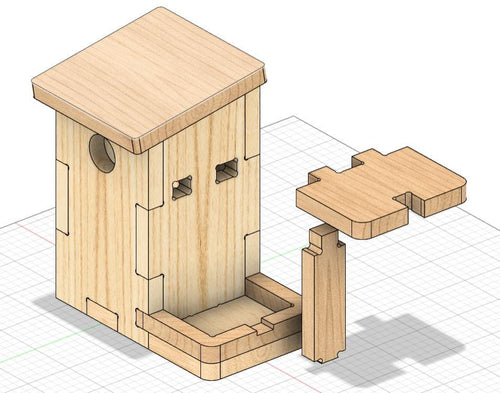 Fichier CNC nichoir à oiseaux – modèle pour fraiseuse CNC, téléchargement digital dxf svg ai pdf crv crv3d