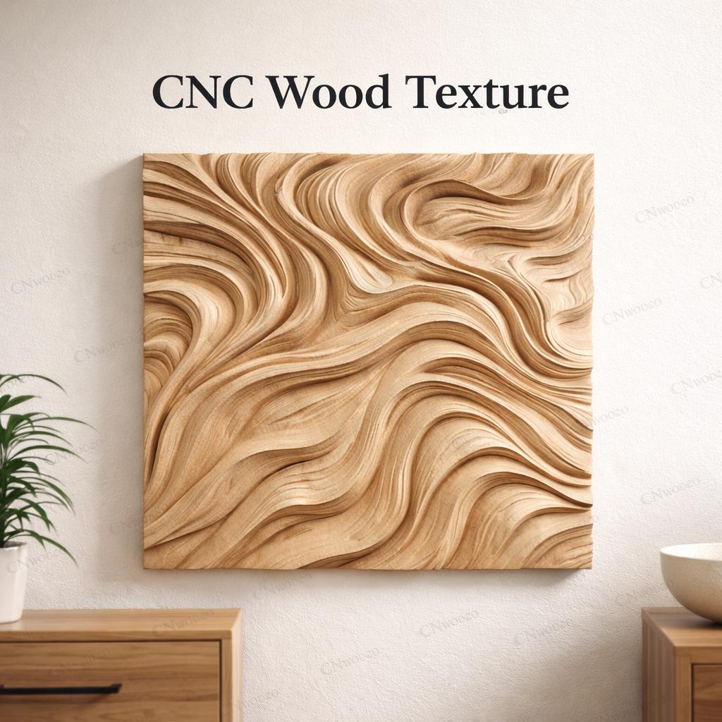Fichier CNC panneau texture bois flux abstrait – bas-relief pour sculpture bois, design porte de meuble et décoration murale STL