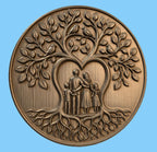 CNC & impression 3D relief arbre de vie familial avec parents et enfants, décoration famille pour gravure bois, STL de haute qualité